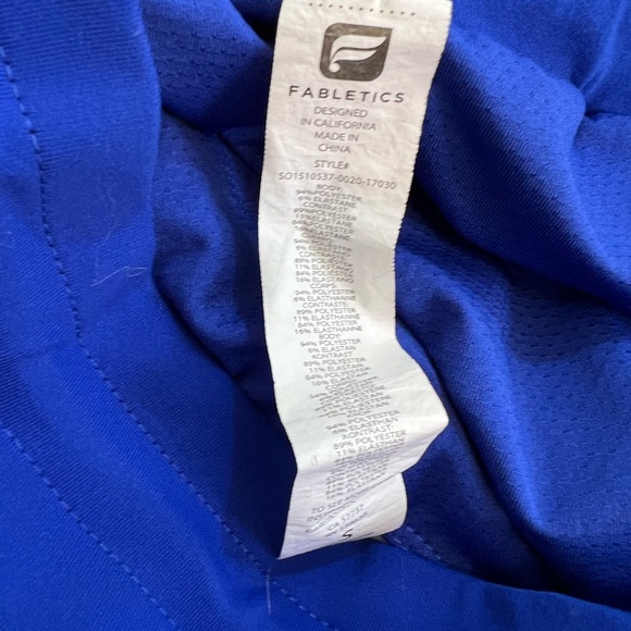 {Fabletics} Athletic Shorts Royal Blue Waistband Lightweight Patterned Black - Picture 9 of 9